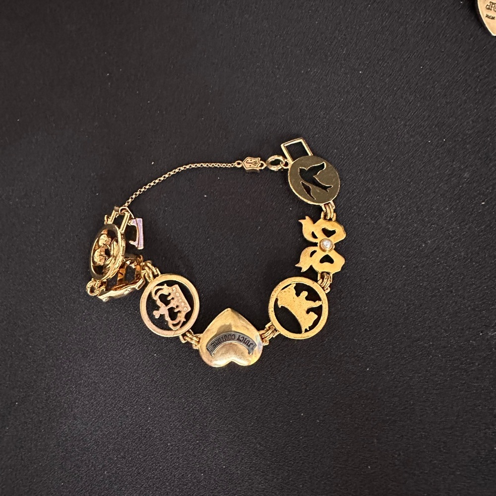 Juicy Couture Gold-tone Signature Charm Bracelet